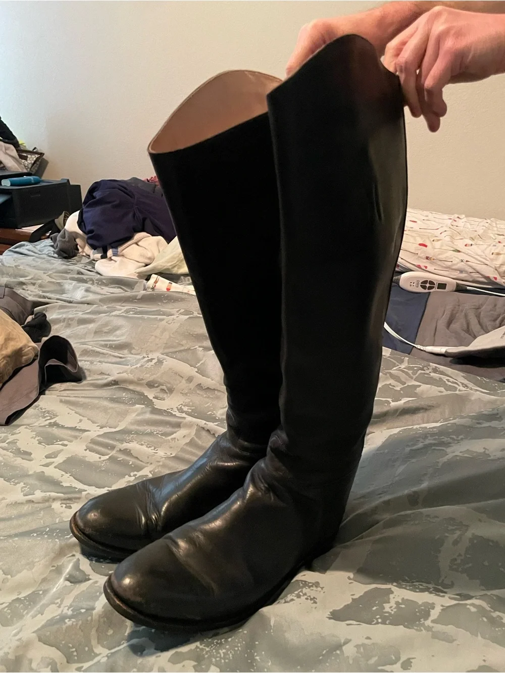 Effingham Classic Black Leather Women's Tall Riding Boots size 12